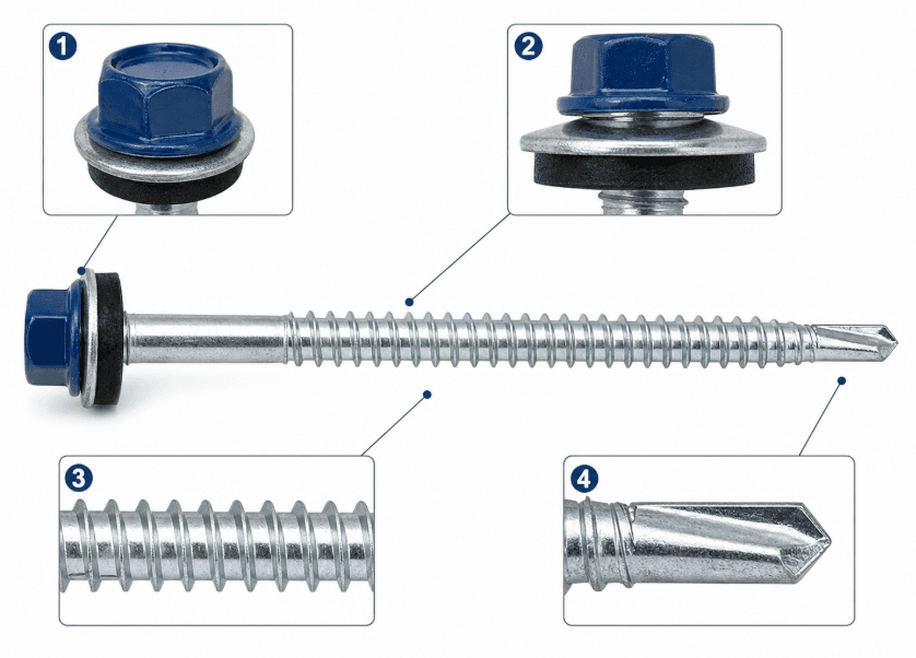 Farmer Screws for Metal Roofing: Farmer Screws Specifically Engineered for Metal Roofing Applications