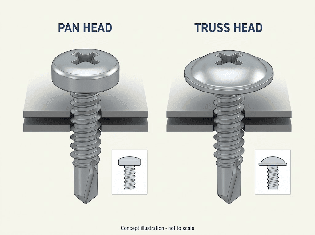 Pan Head vs. Truss Head Self-Drilling Screws: Choosing the Head for Sheet-Metal Assemblies